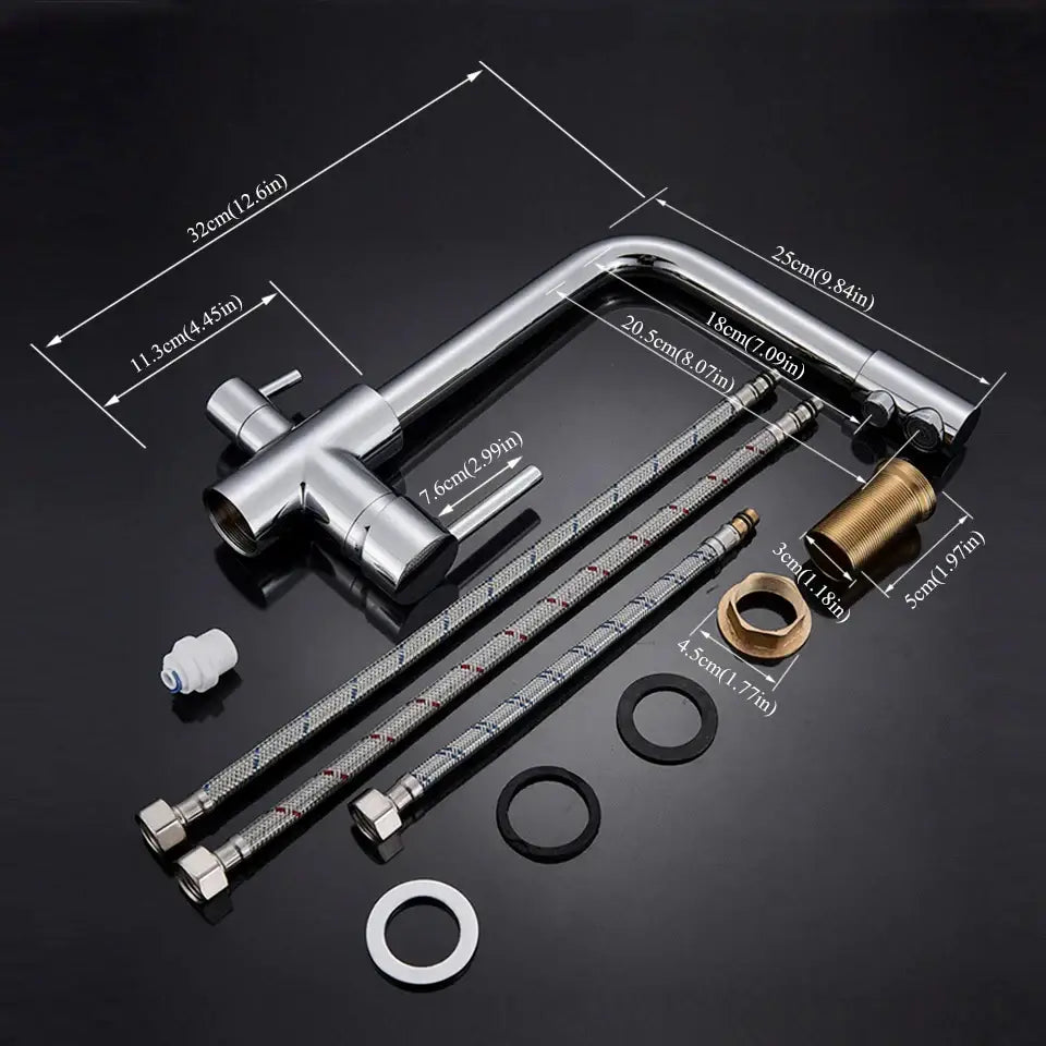 Modern matte black kitchen faucet with purification feature