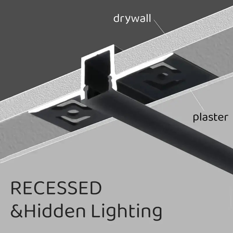 Geometric black & silver led aluminum threshold strip living room