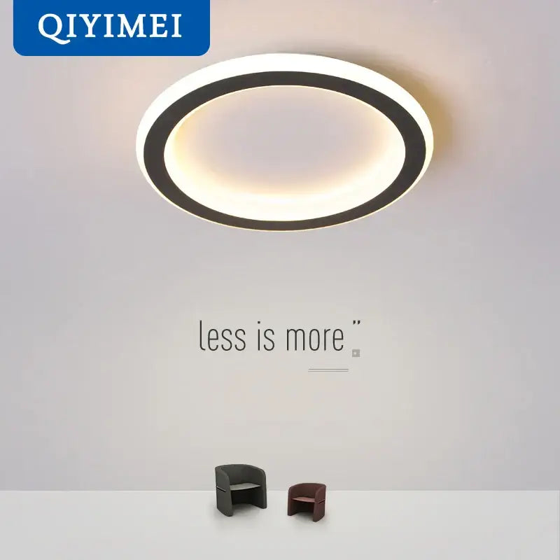 Modern circular black & white led ceiling light for entryway
