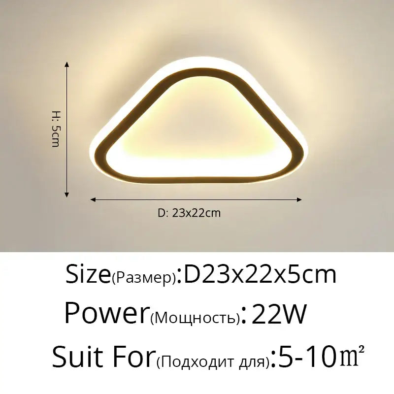 Modern circular black & white led ceiling light for entryway