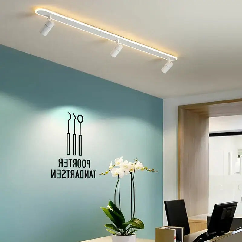 Modern black led ceiling spotlights living room metal track light
