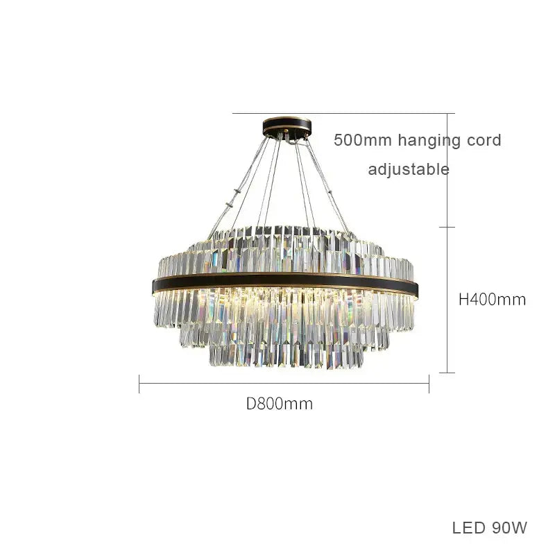 Modern dark bronze led crystal chandelier dining room luxury design
