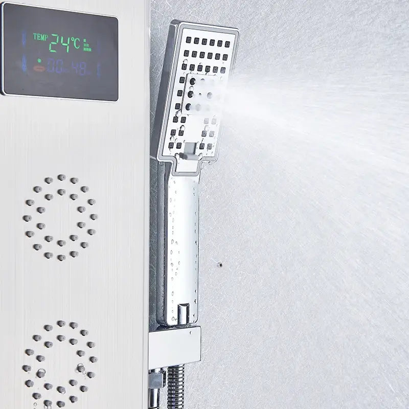 Decorbites black led shower panel bathroom faucet with blue light