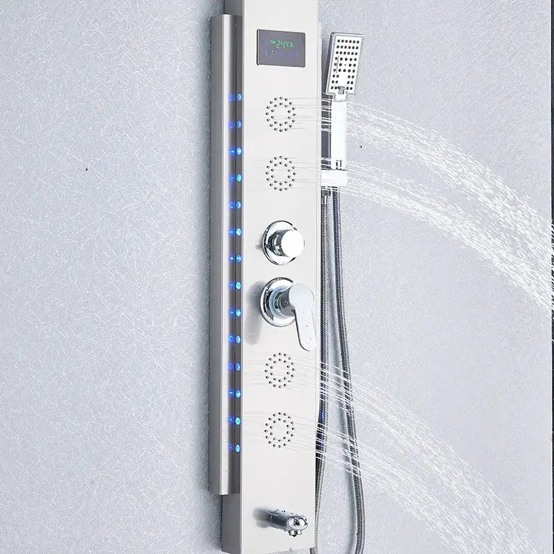 Decorbites black led shower panel bathroom faucet with blue light