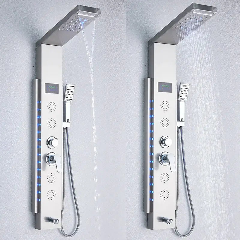 Decorbites black led shower panel bathroom faucet with blue light