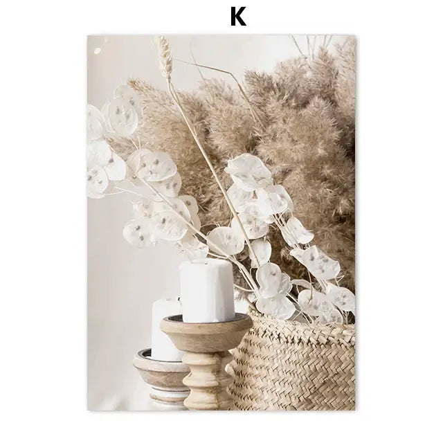 Rustic natural wood candle holder landscape wall art living room