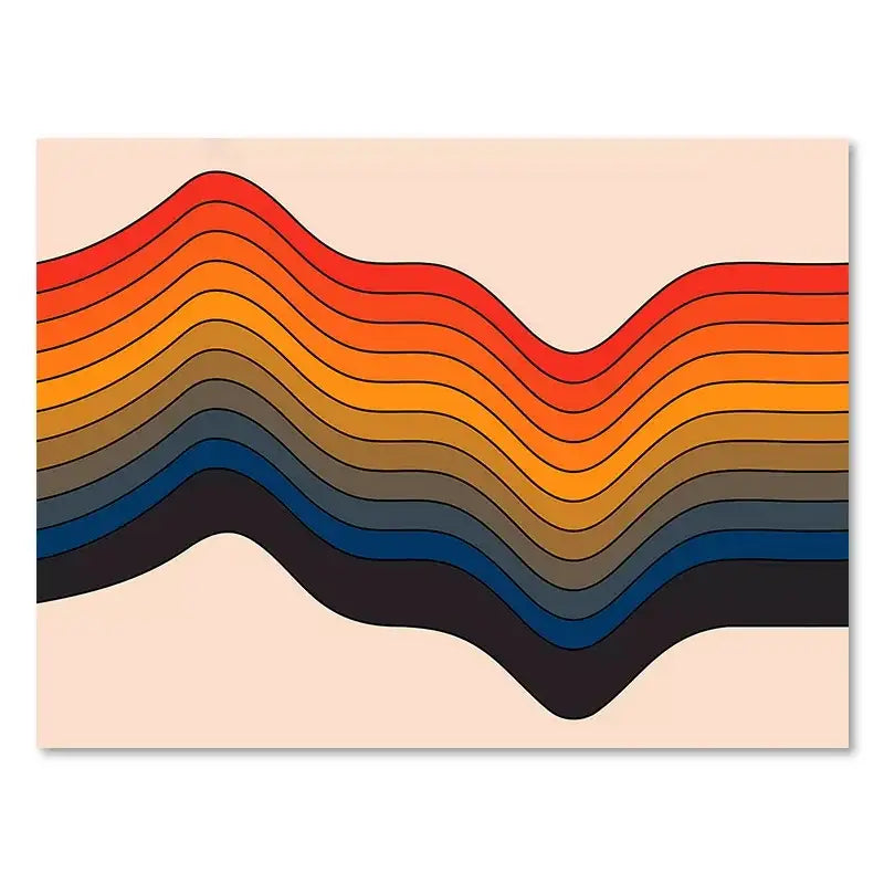 Boho sunset rainbow forest art prints – living room canvas decor