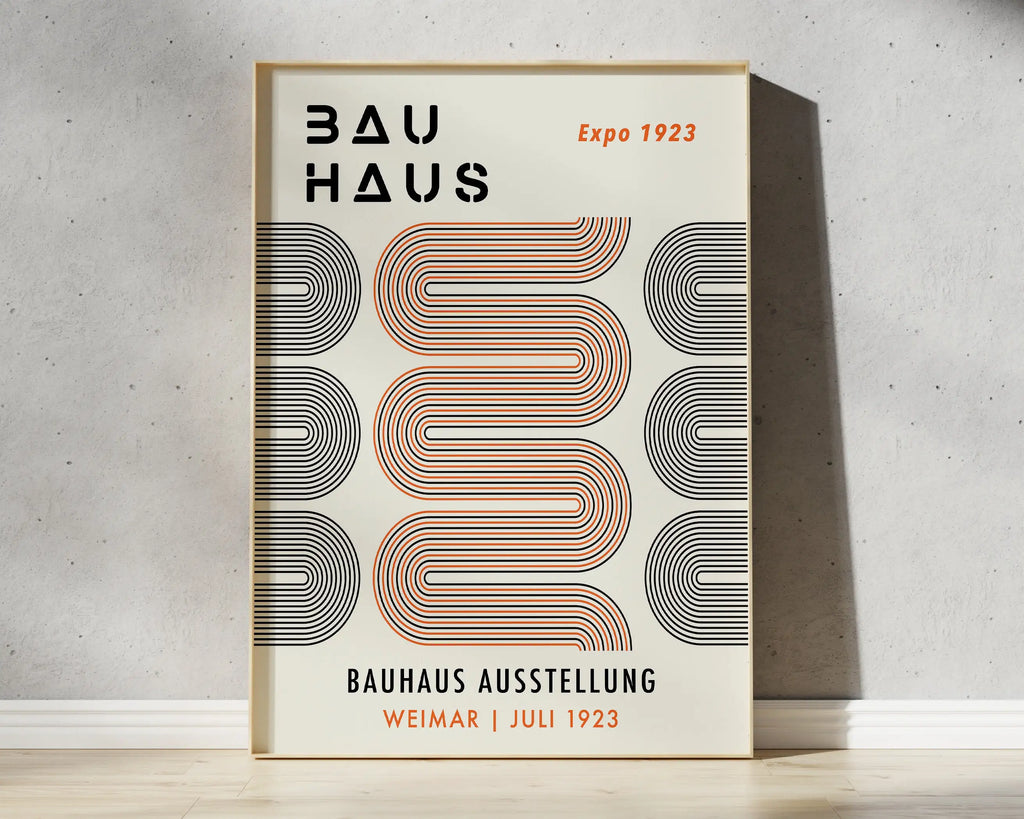 Bauhaus red & blue geometric eye canvas print living room wall art