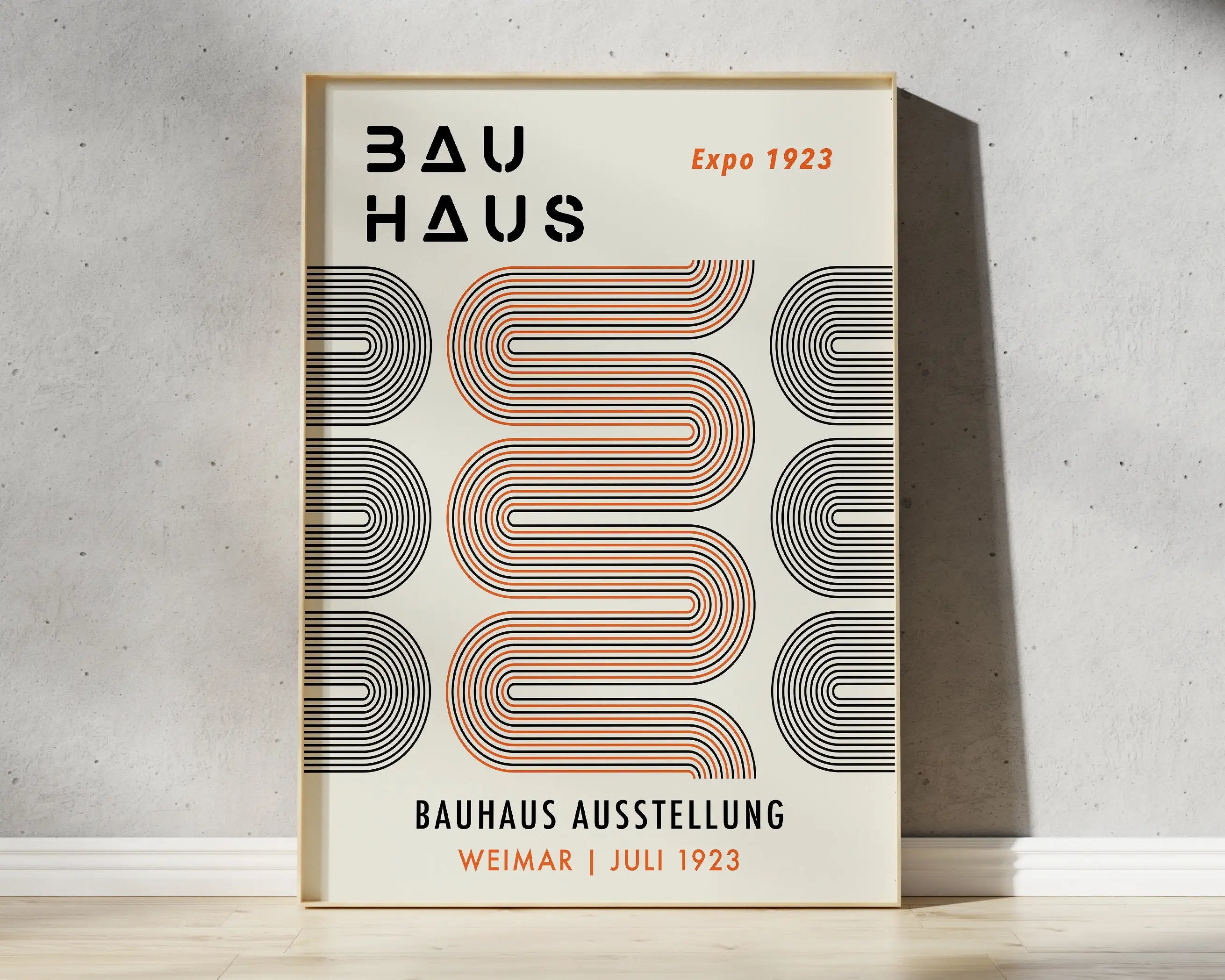 Bauhaus red & blue geometric eye canvas print living room wall art