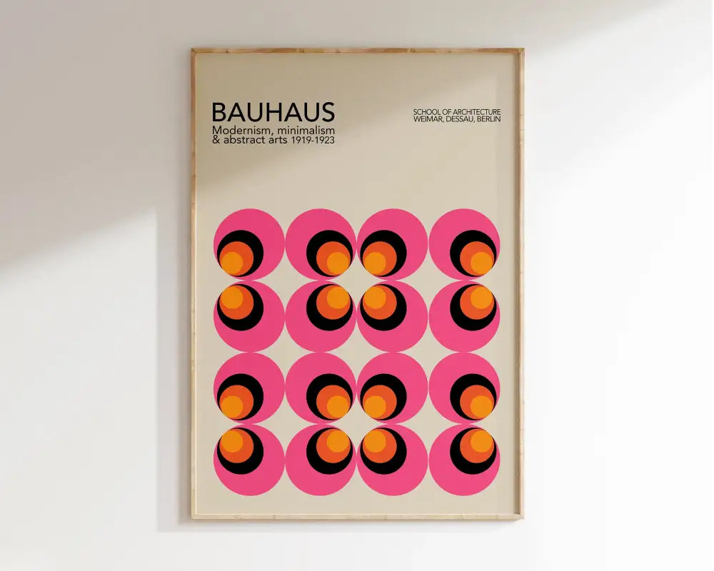 Bauhaus black & orange bright geometric canvas – living room wall art