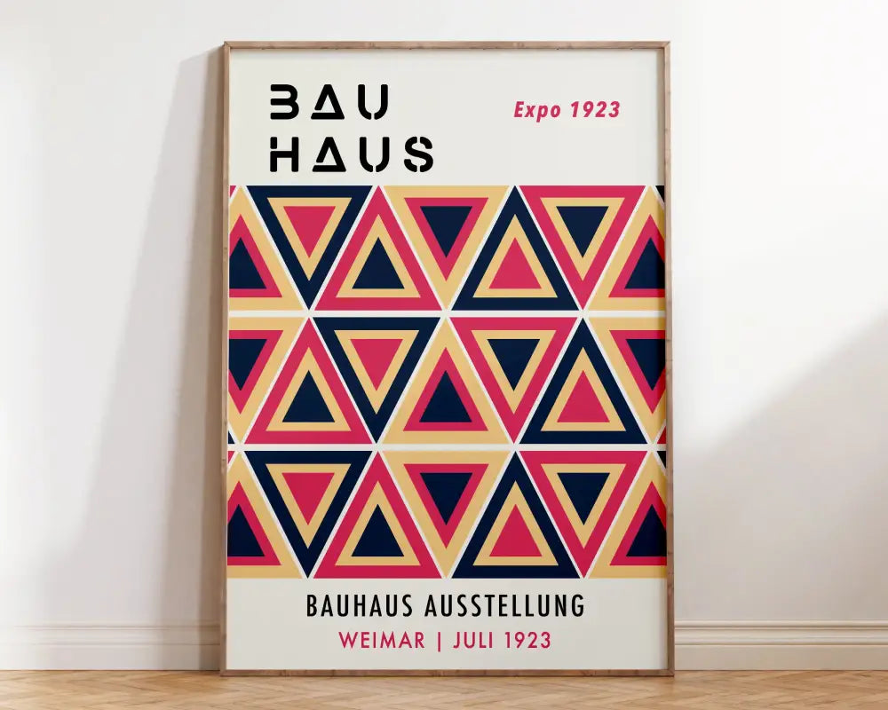 Bauhaus red & blue geometric eye canvas print living room wall art