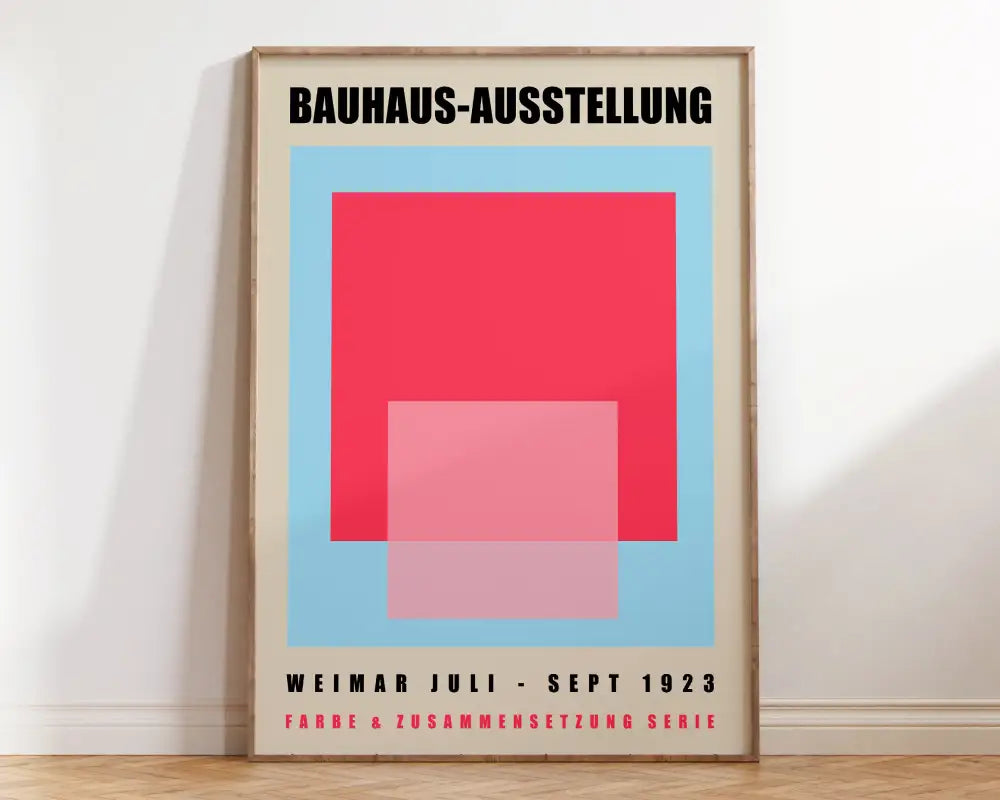 Bauhaus black & orange bright geometric canvas – living room wall art