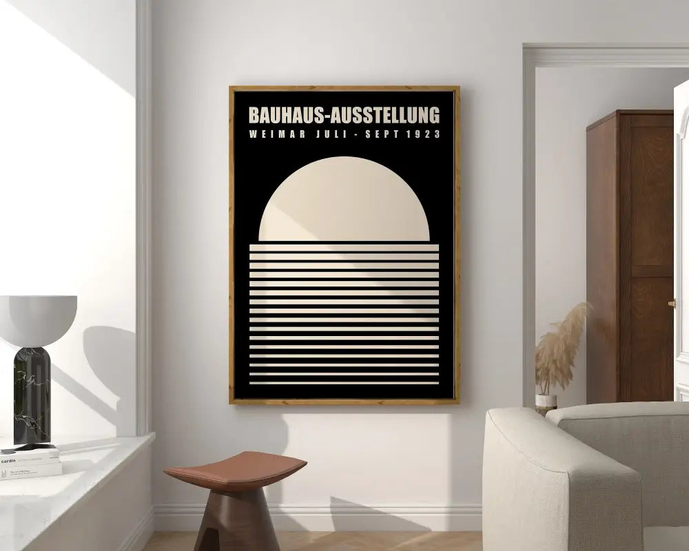 Bauhaus pastel geometric wall art canvas – living room framed poster