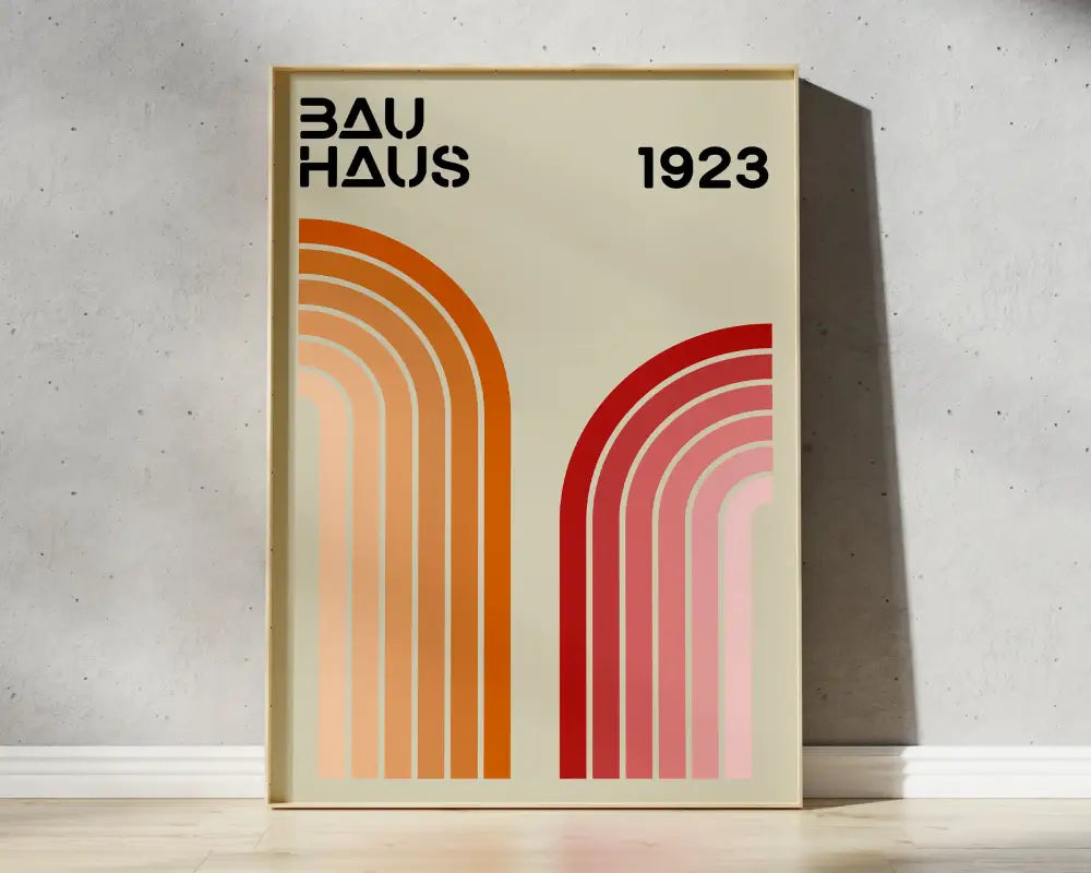 Bauhaus pastel geometric wall art canvas – living room framed poster