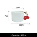 Modern white ceramic cherry handle mug dining room cup