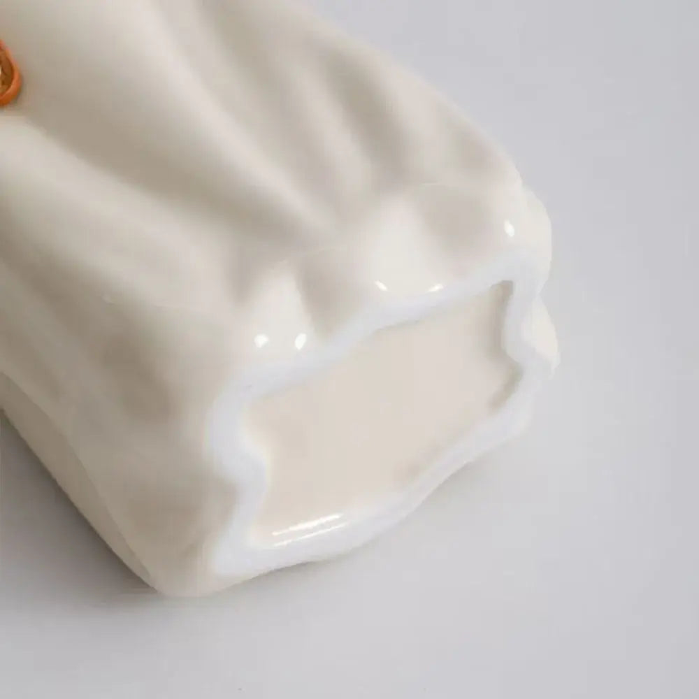 Chic ceramic vase cream textured flower pot living room with handle