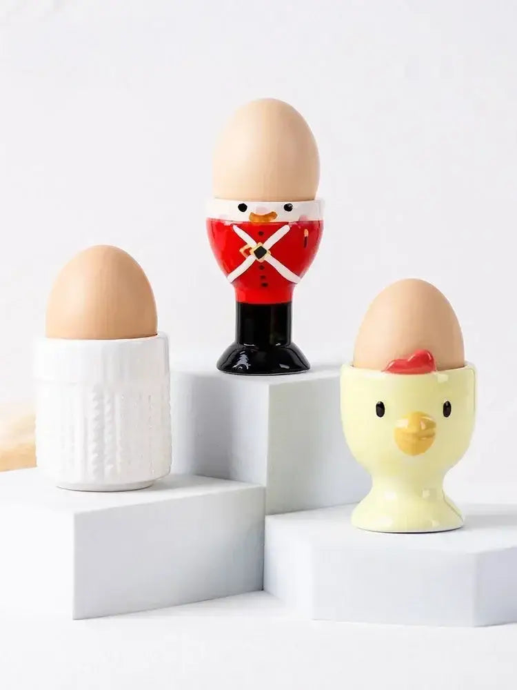 British soldier red & black ceramic egg cup holder kitchen tableware