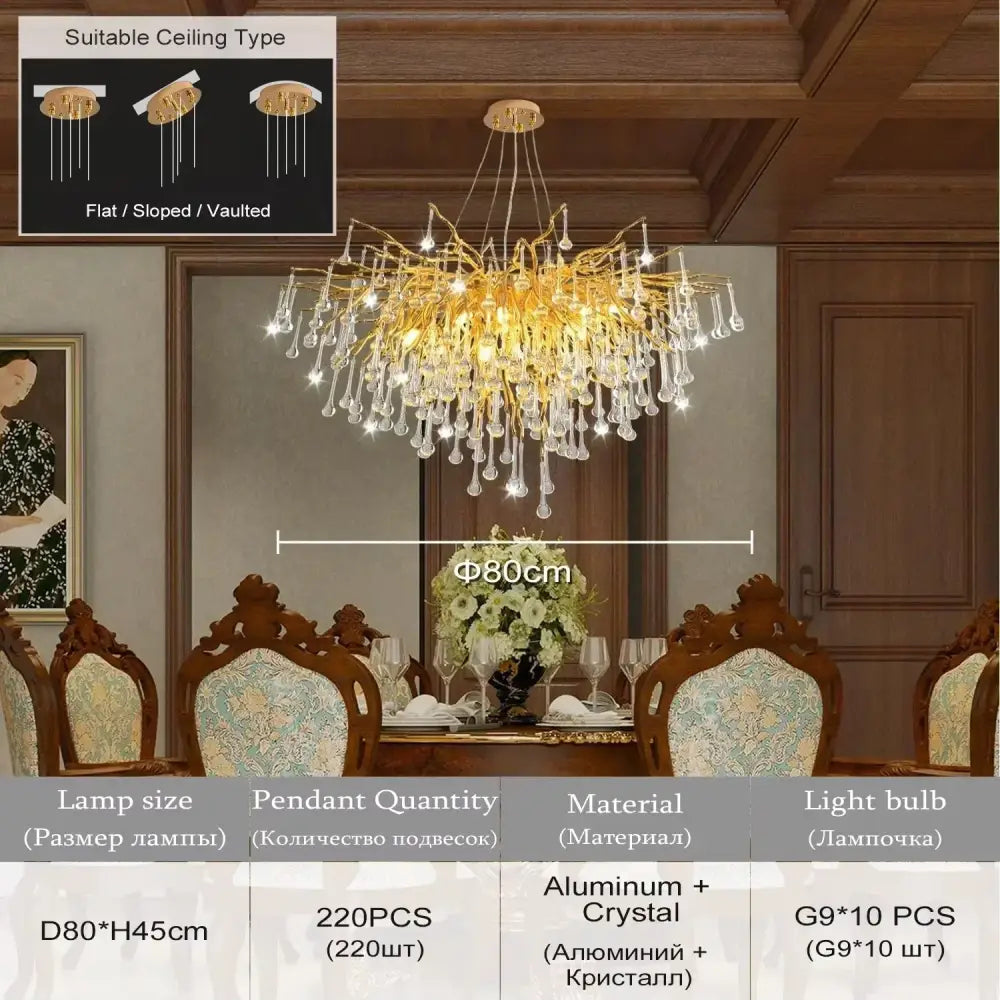 Modern chrome rectangular crystal chandelier dining room light fixture