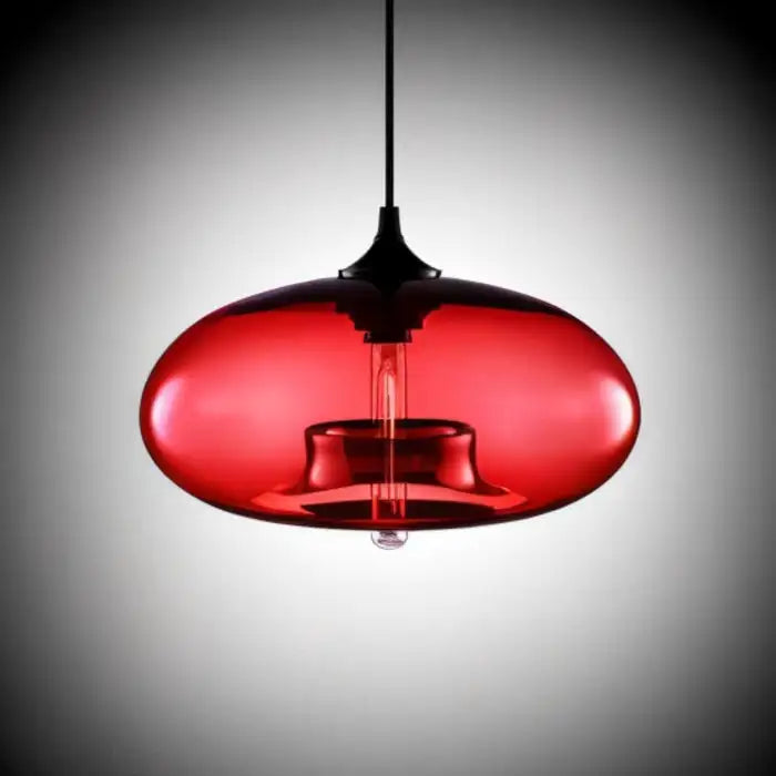 Modern amber & smoky gray glass colorful led pendant lights dining room