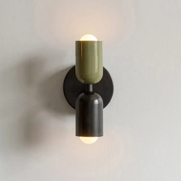 Modern olive & cream wall sconce bedroom light
