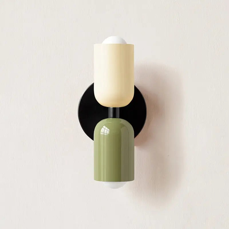 Modern olive & cream wall sconce bedroom light