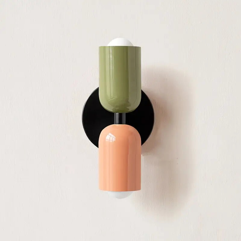 Modern olive & cream wall sconce bedroom light