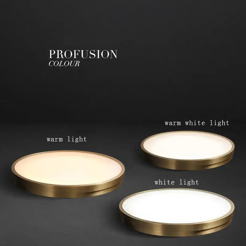 Modern brushed brass copper ceiling lamp bedroom frosted glass light
