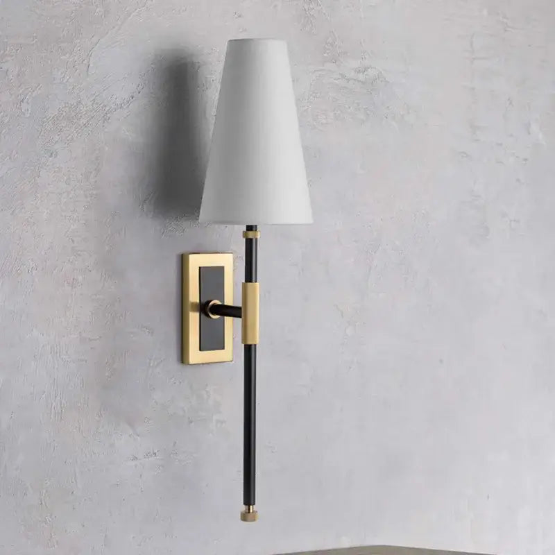 Black and brass copper cloth led wall lamp for bedroom reading