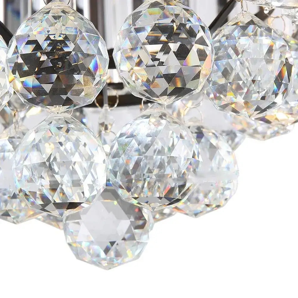 Luxury black and dark wood crystal ceiling fan for living room