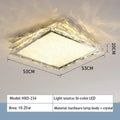 Modern gold square crystal ceiling lamp bedroom luxury led lighting