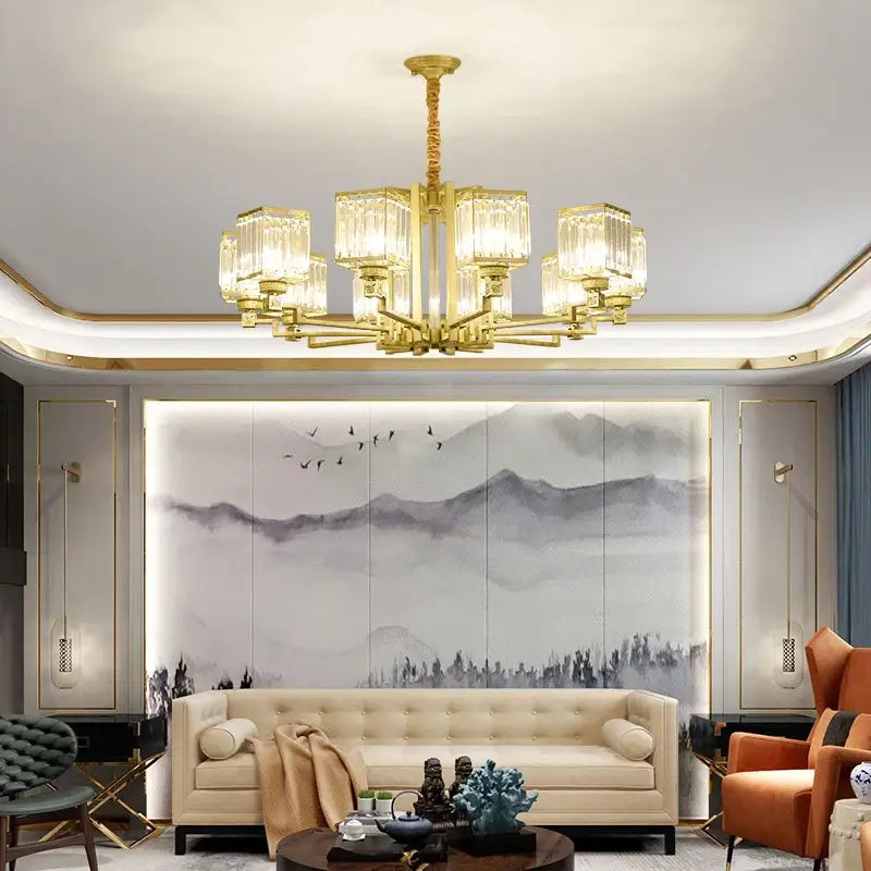 Modern bronze decorbites crystal chandelier living room lighting