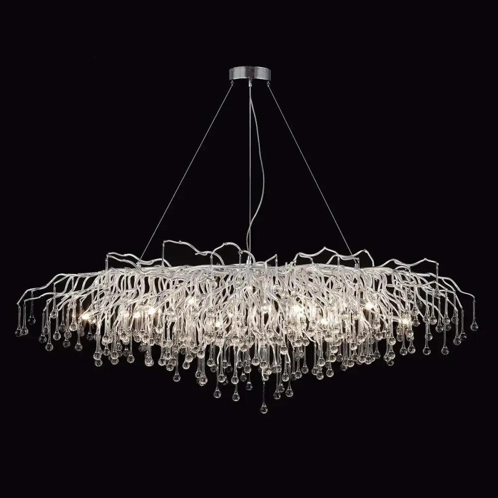 Modern aluminum raindrop crystal chandelier dining room light fixture