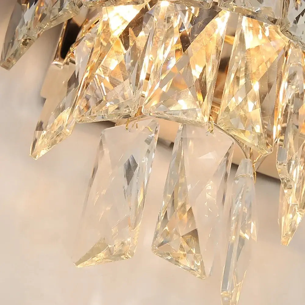 Modern black crystal led wall sconces for bedroom lighting