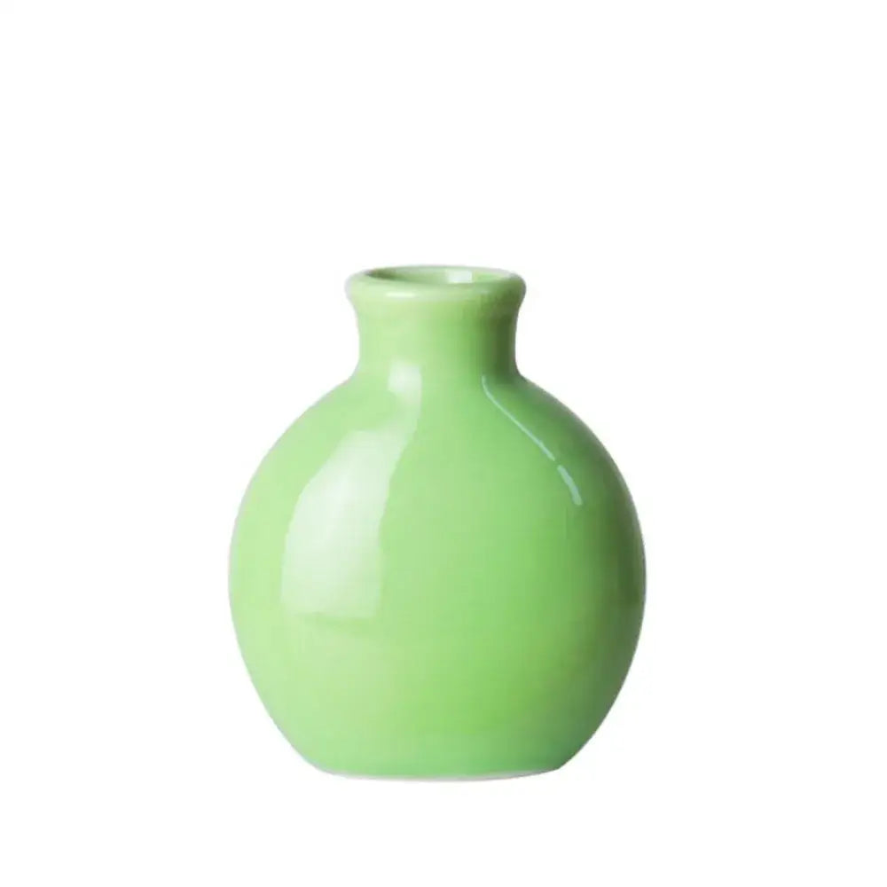 Pastel mini ceramic flower vase set for living room shelf decor