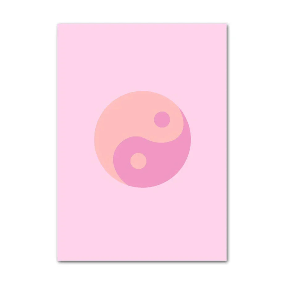 Minimalist purple & blue smiley flower wall art bedroom print