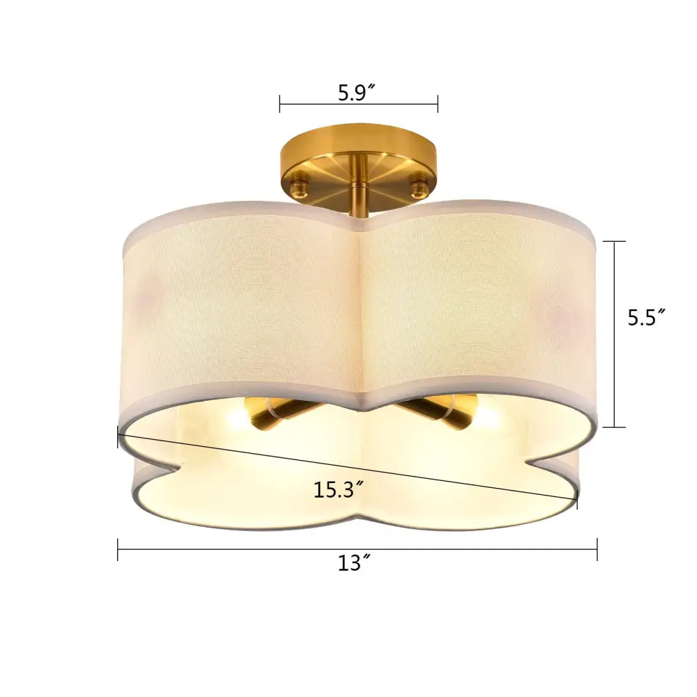 Elegant gold 4-light ceiling light fixture for bedroom