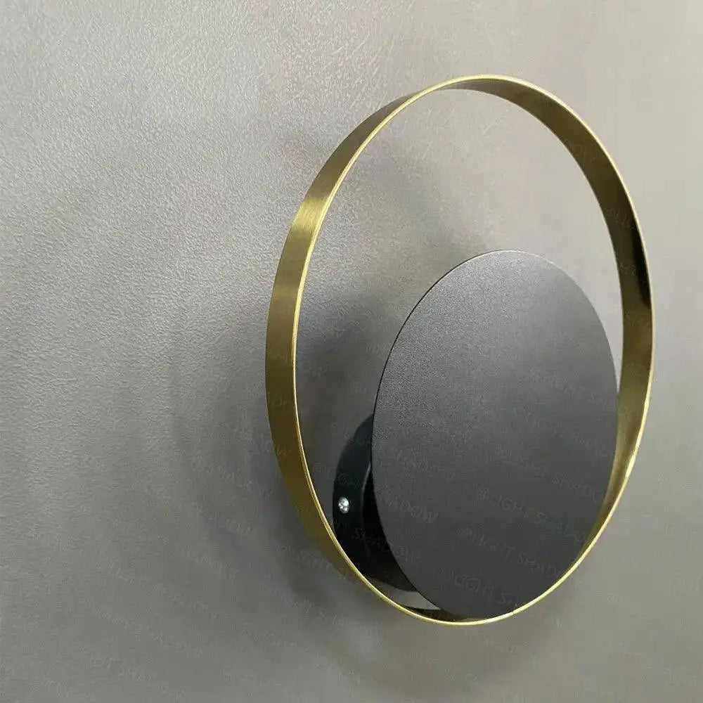 Modern gold & gray circular wall sconces – living room modern wall light