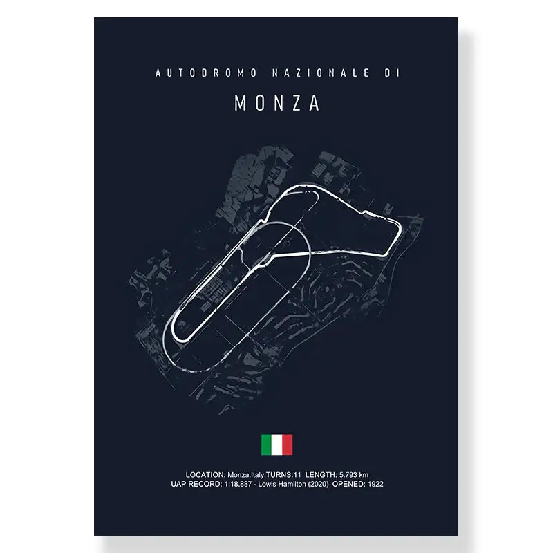 Imola race track canvas art blue and white poster living room decor