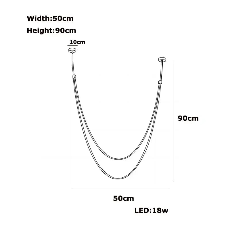 Modern flexible leather belt led chandelier – dining room pendant light