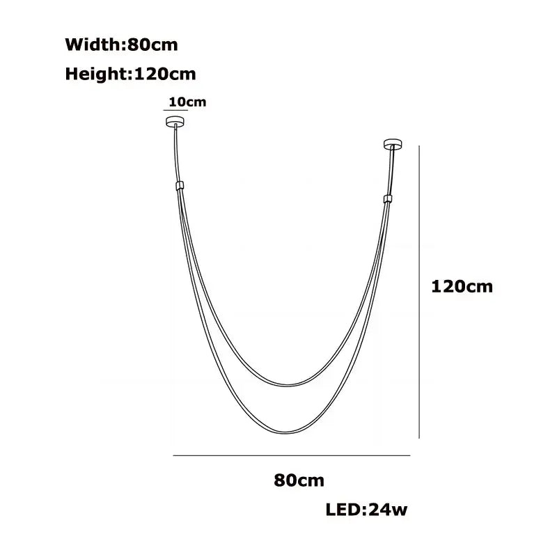 Modern flexible leather belt led chandelier – living room light