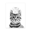 Funny tabby kitten bathroom poster canvas wall art