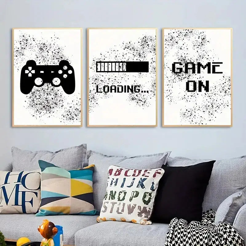 Graffiti gamepad black & white canvas prints – gamer room decor