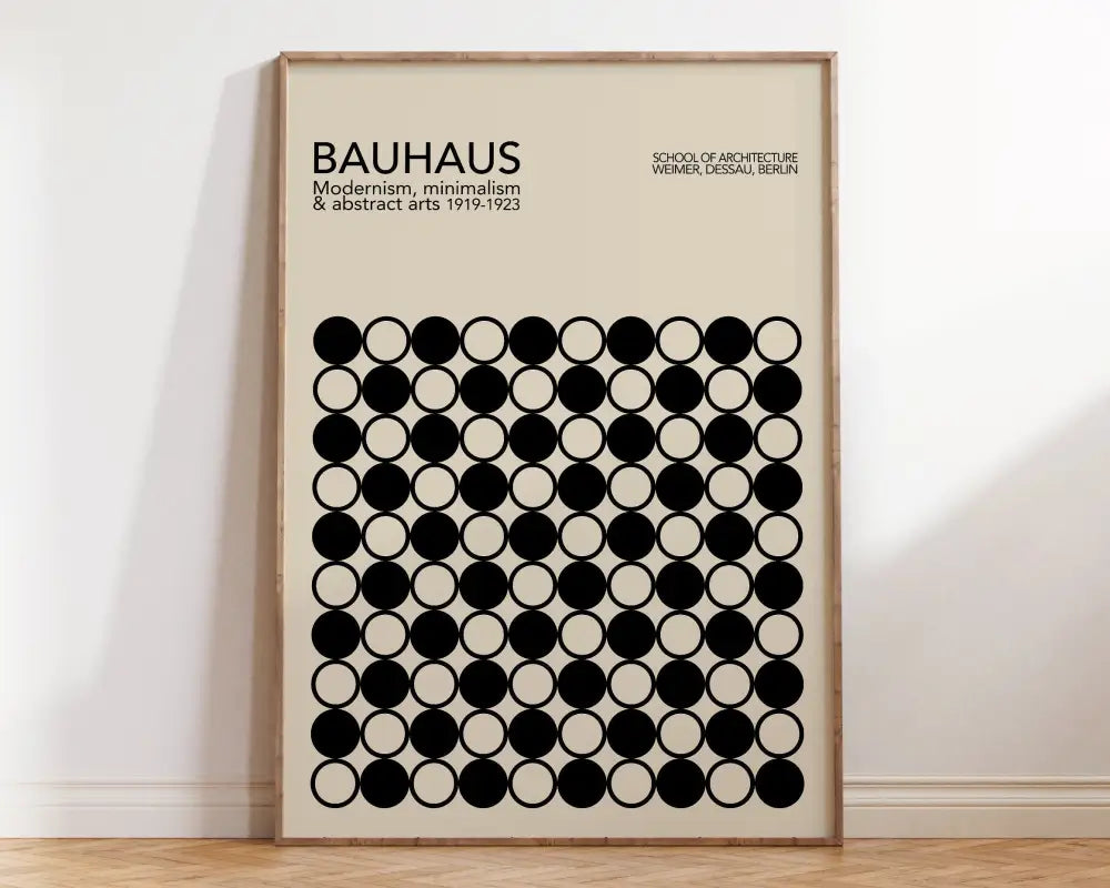 Geometric bauhaus canvas blue & white exhibition poster living room