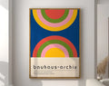 Geometric bauhaus canvas poster for living room rainbow wall art