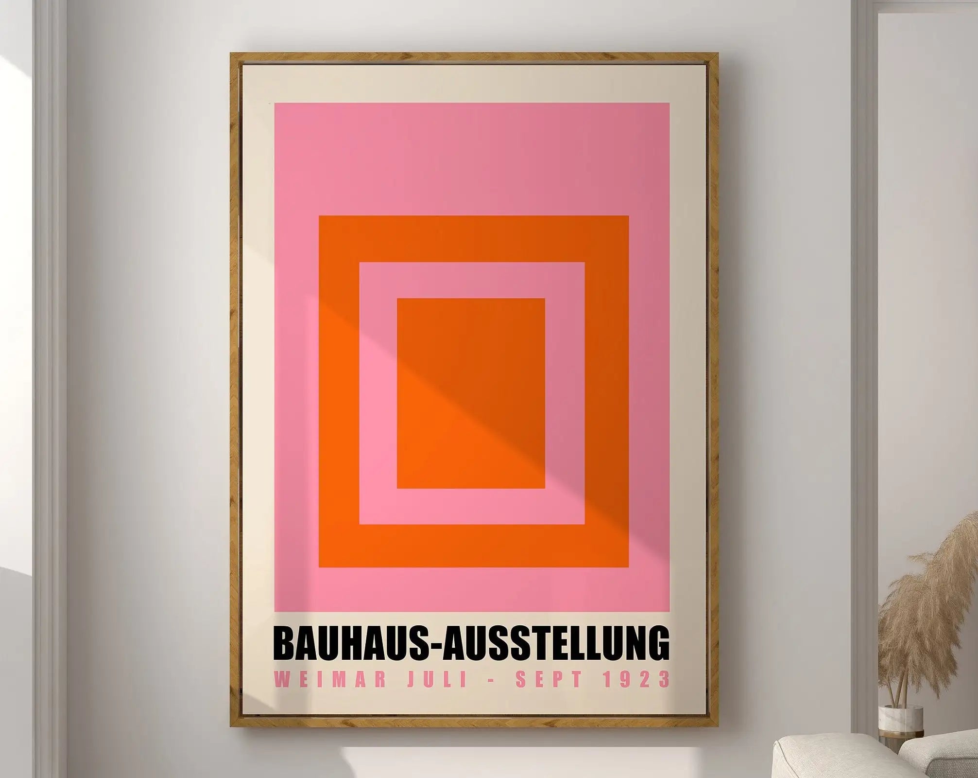 Geometric bauhaus canvas print – living room modern wall art