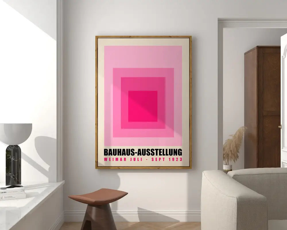 Minimalist black & cream geometric bauhaus canvas wall art living room