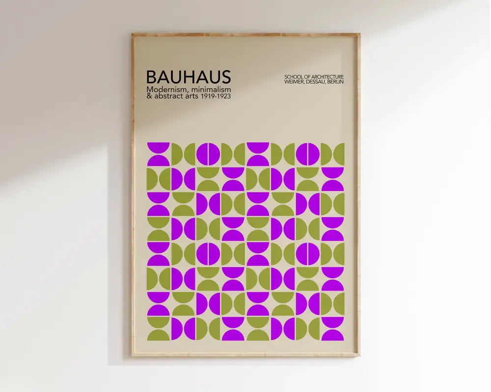 Geometric bauhaus canvas wall art orange & brown living room decor