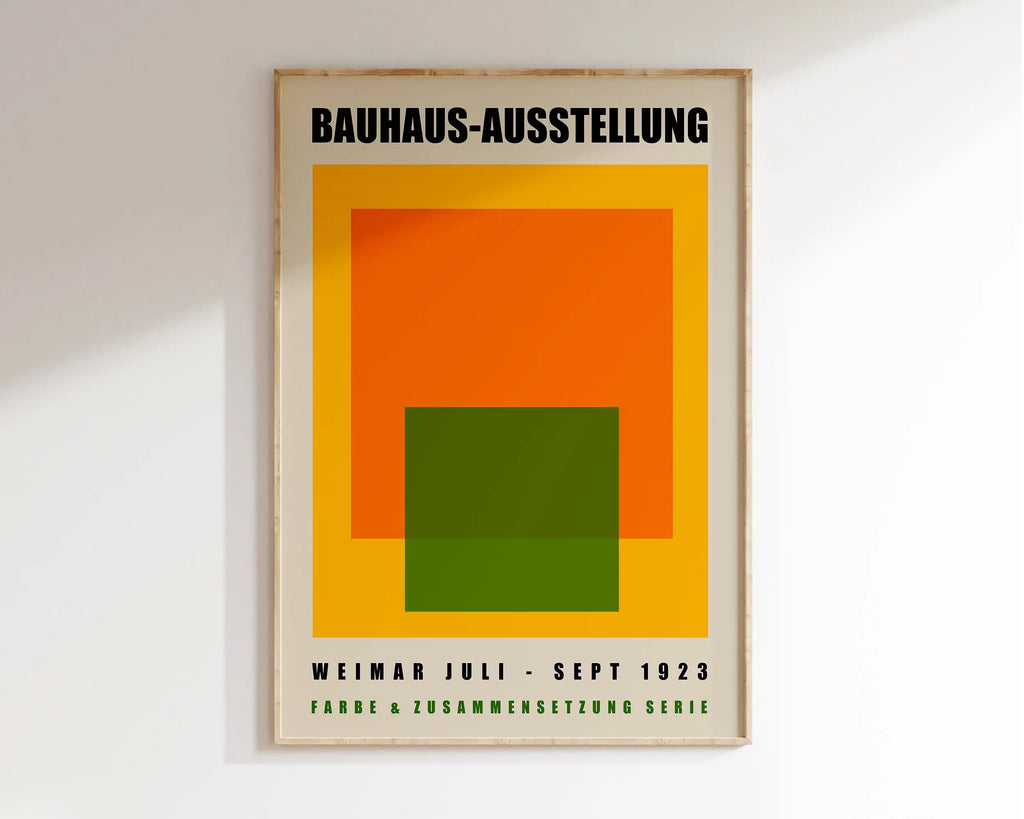 Bauhaus black & white geometric canvas wall art for living room