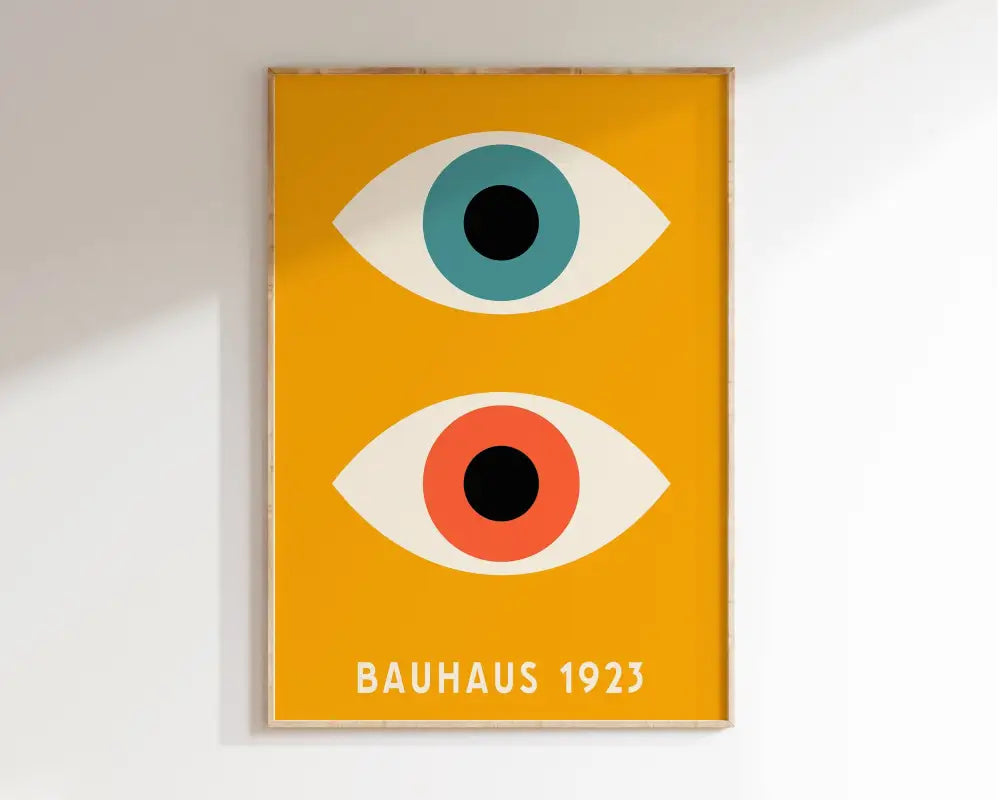 Bauhaus red and off-white geometric canvas poster living room art
