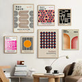 Mid century black & orange bauhaus wall art living room canvas prints